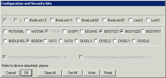 Fusebits 8 MHZ